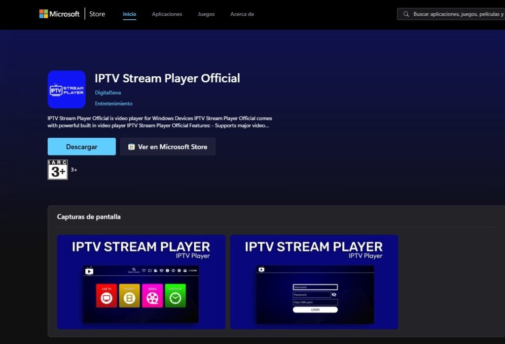 iptv stream player microsoft